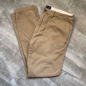 A&F Tan Skinny Chino Pant